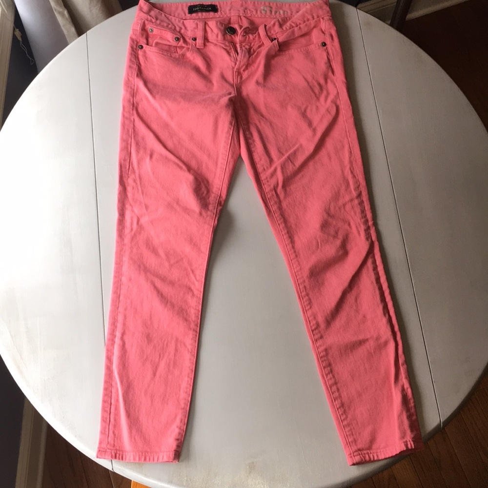 J.Crew pink toothpick ankle jeans